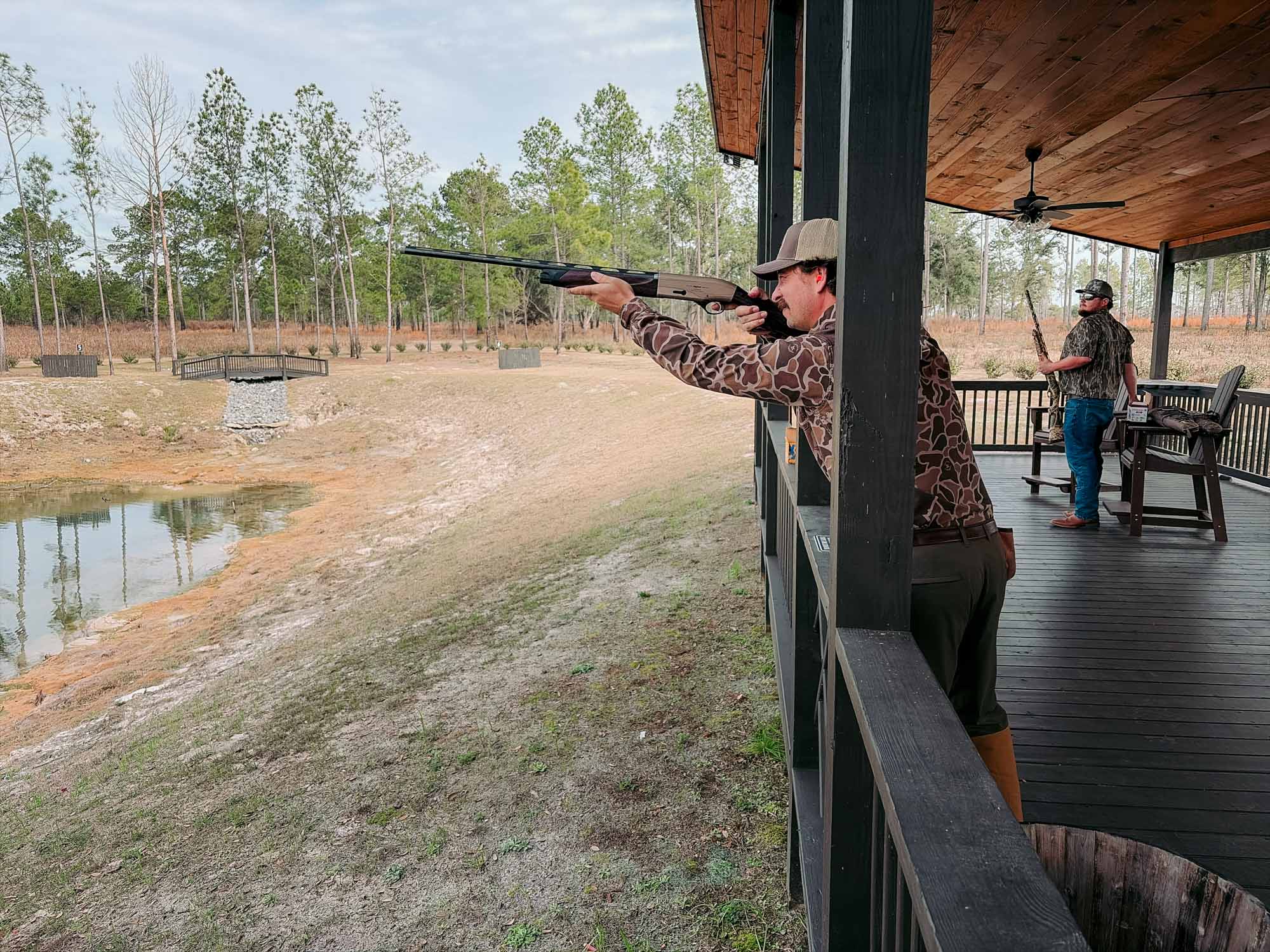 Guests shooting at the Cow Creek Farms Five Stand